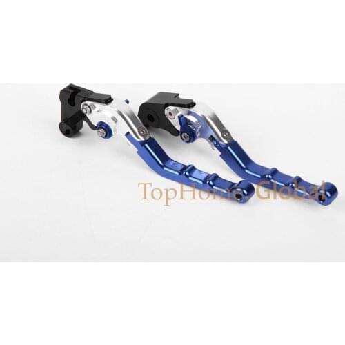 For DUCATI 796 Monster 2011 - 2014 CNC Foldable Folding Brake Clutch Levers Blue&Silver Fingers Wave 2012 2013