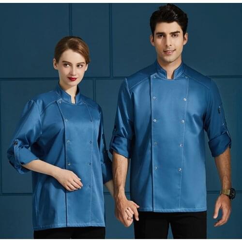 Unisex Kitchen Cooking Catering Restaurant Chef Jacket Bakery Hotel Sushi Food Service Cook Coat Canteen work uniform Shirt