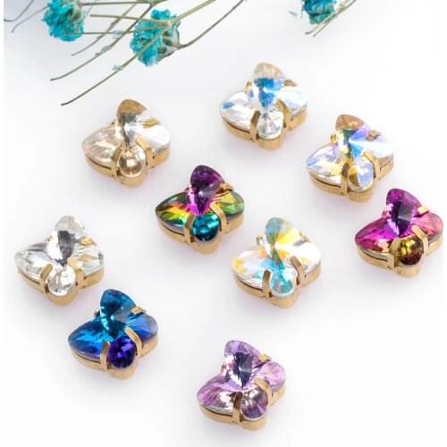XiChuanHigh Quality Butterfly With Claw Rhinestone Crystal stones DIY Jewelry Making Loose Beads Clothing & Accessories Clothes