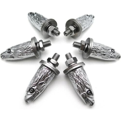 Aftermarket free shipping motorcycle parts 6 PCS Chrome Eagle Head Bolts Screws For License Plate Tag Frame Windshield Trim