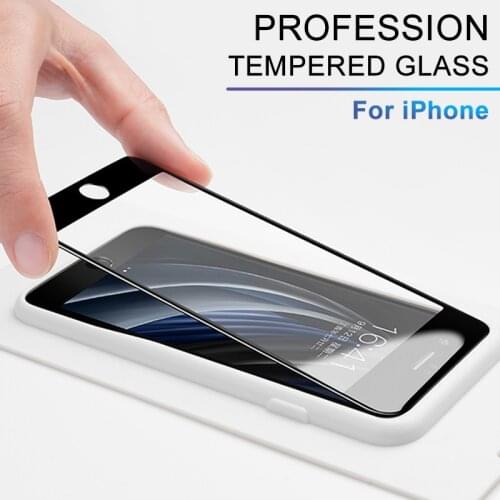 Full Cover Curved Tempered Glass on For iphone 6 7 8 Plus SE 2020 Screen Protector Protective Glass iPhone 11 Pro X Xr Xs Max