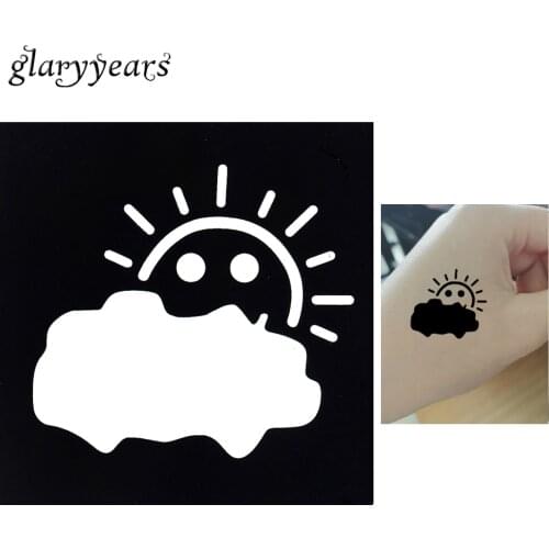1 Sheet Tattoo Stencil DIY Body Art Airbrush Painting Sun Cloud Small Henna Stencil Tattoo Design Temporary Drawing Template G61