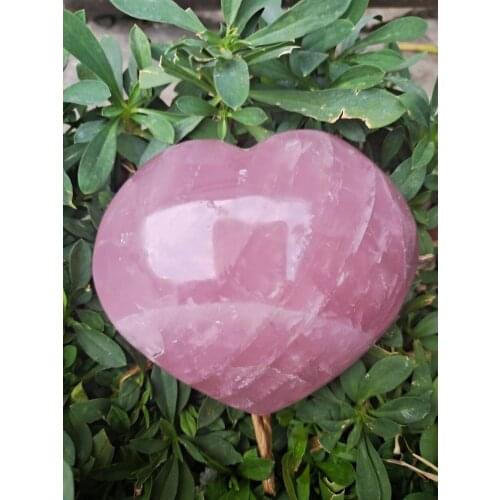 1pcs natural pink rose quartz crystal heart healing Jewelry Making