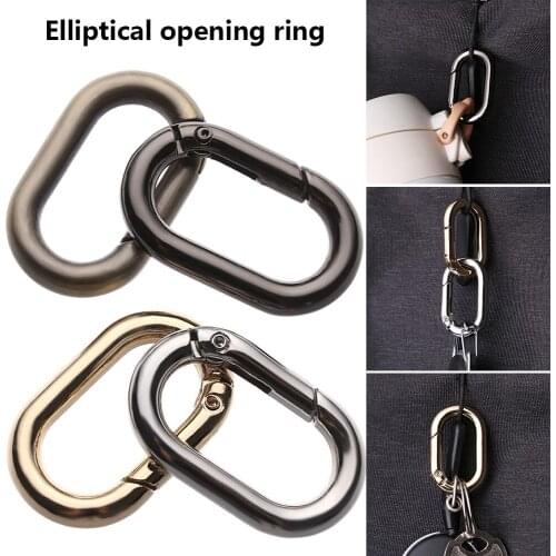 1PC Zinc Alloy Handbag Buckle Plated Gate Spring Oval Ring Buckles Clips Carabiner Purses Snap Hooks Carabiners Bag Accessories