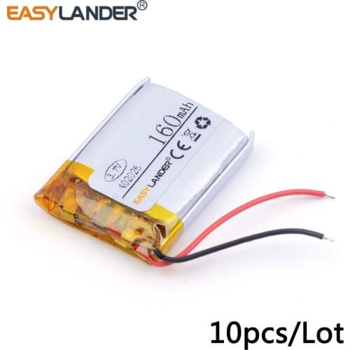 10pcs/Lot 3.7v lithium Li ion polymer rechargeable battery 402026 160mAh polymer battery 3.7V, dedicated Bluetooth headset
