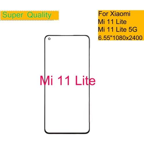 10Pcs/Lot For Xiaomi Mi 11 Lite Touch Screen Panel Front Outer Glass Lens For Xiaomi Mi 11 Lite LCD Glass Front With OCA Glue
