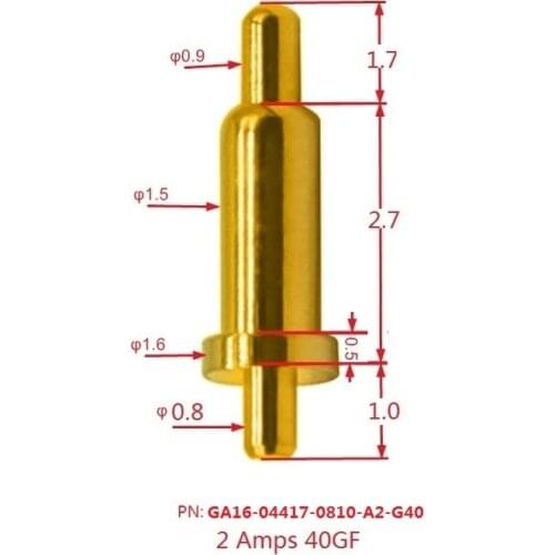 10pcs Outer Diameter 1.6 MM flange Spring Loaded Pogo Pin Connector through Holes PCB Tail Solder Single Discrete Pogopin GA16