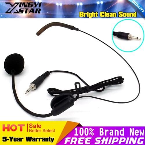 10Pcs 3.5mm Screw Thread Plug Headworn Headset Microphone Earhook Headband Mic Microfone Mike For Wireless BodyPack Transmitter