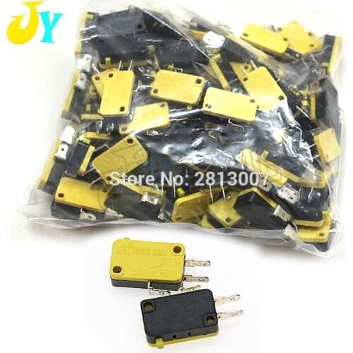 100pcs 3pin Microswitch 4.8MM Terminal Micro Switch For Arcade game Happ Style Push Button DIY joystick Parts