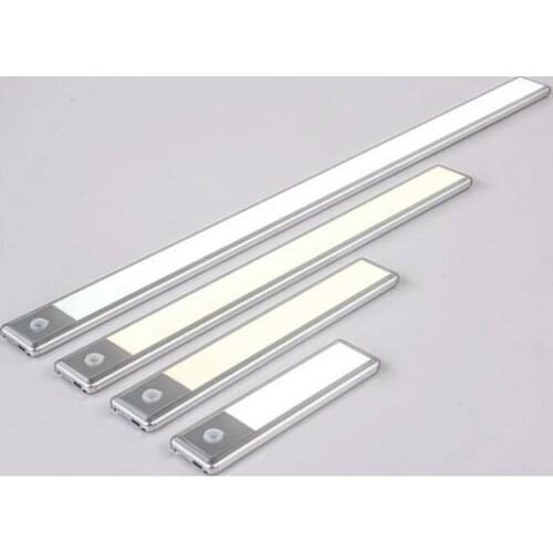 12/23/40/60CM Under Cabinet Light PIR Motion Sensor Thermal LED USB Rechargeable Ultra thin Aluminum Shell Lamp Night Light