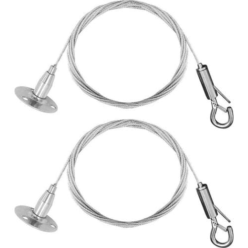 2 Pcs Stainless Steel Wire Rope Automatic Wire Rope Clamp With Lock Hook Hanging Washer Equipment For Panel Light SDF-SHIP