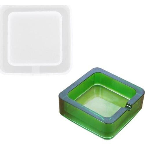 2 Pcs Resin Crystal Epoxy DIY Pot Mold Ashtray Coaster Casting Silicone Mould