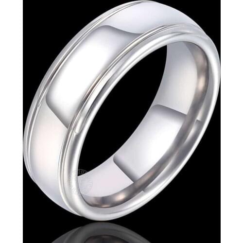 6mm Mens Womens Rings Silver Color Tungsten Carbide Band Ring Polished Comfort Fit Wedding Engagement TR06