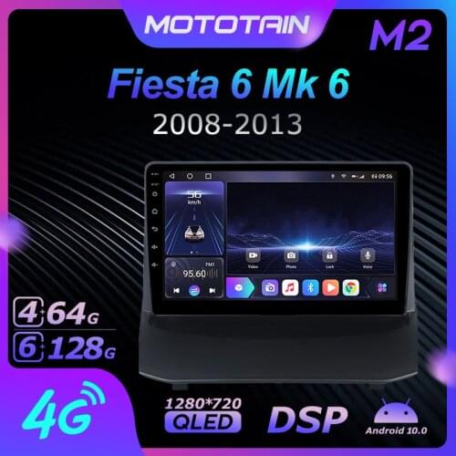 Android 10.0 6G+128G Car Radio Stereo for Ford Fiesta 6 Mk 6 2008 - 2013 Auto Audio GPS 4G LTE System head unit 1280*720