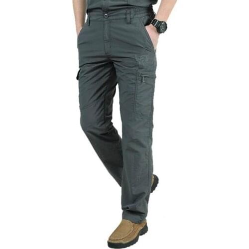 Mens Quick Dry Cargo Pants Army Military Elastic Breathable Trekking Waterproof Joggers Trousers Tactical Pants Men Sweatpants