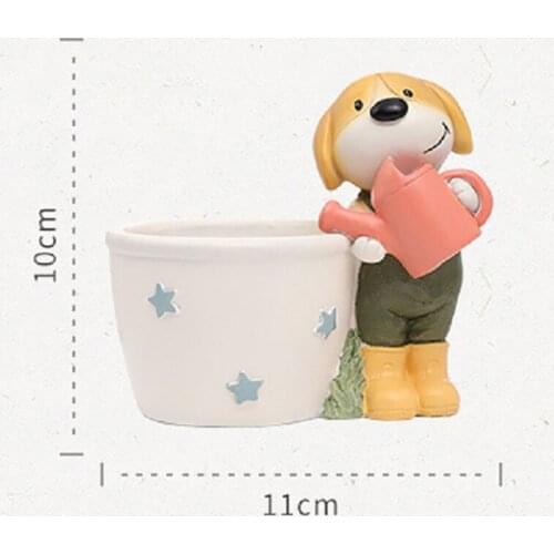 Cartoon Cute Dog Planting Flowerpot For Indoor Plants Gardening Flower Pot Living Room Desktop Decoration