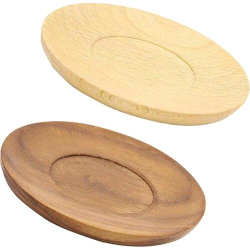 Wooden Cup Coasters Round Placemat Pad Heat Insulation Dinning Room 9.5cm