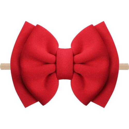 New arrivals space cotton solid color bow kids hairband 2020 cute girl headband fashion nylon headband hair accessories
