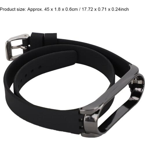REXLIS Metal Buckle Shell Long Silicone Strap Wristband for Xiaomi Smart Bracelet 3/4 (Black)