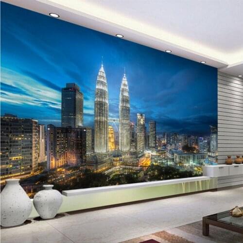 Photo wallpaper Modern city night view HD mural restaurant cafe mural corridor mall lounge custom wallpaper