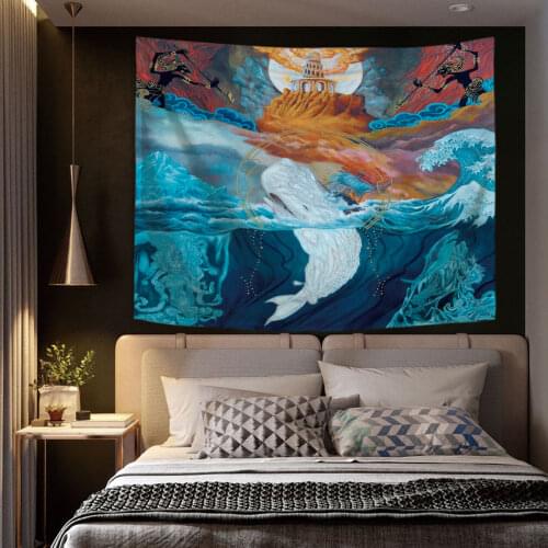 FYMX Ocean Bedroom Tapestry Abstract Oil Painting Styles Of Various Colors Tapestry Home Decoration