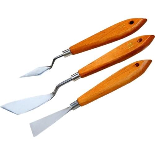 GTBL 1Set 3Pcs Mixed Stainless Steel Palette Scraper Set Spatula Knives For Artist Oil Painting Tools Painting Knife Blade