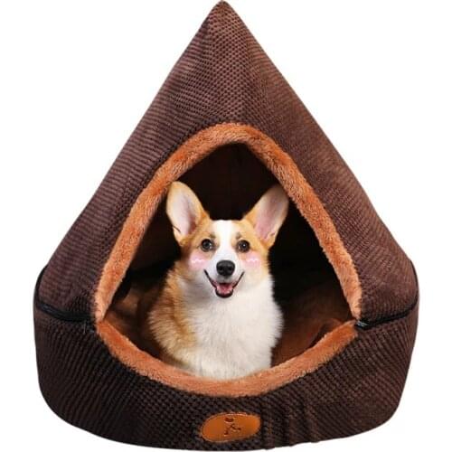 Pet Dog Bed Cat Tent Dog House All Seasons Bed for dogs Dirt-resistant Soft Yurt Bed with Double Sided Washable Cushion