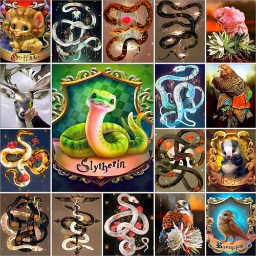 Cuadros embroidery full square Cross stitch dirll drawing 5d diamond painting kit set Snake lion bird deer complet mosaic 3D diy