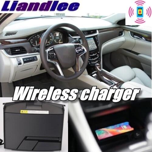 Liandlee Wireless Car Phone Charger Armrest Storage Compartment Fast qi Charging For Cadillac XTS 2013~2019