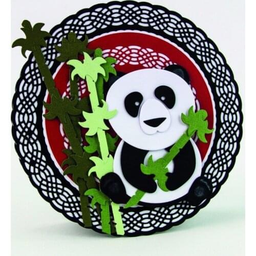 Lovely Panda Metal Cutting Dies Diy Assembly Animal Stencils for Scrapbooking Paper Cards Craft Making Craft Fun Decoration