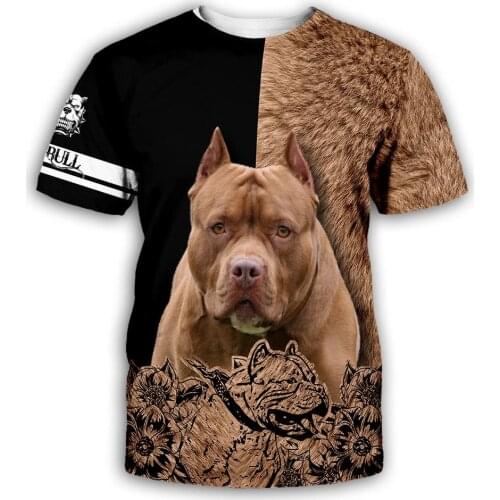 CLOOCL Pitbull Men T-shirts 5 Pets Design Pullover Tops Animal Series Short Sleeve Tees Unisex Casual Harajuku T Shirts