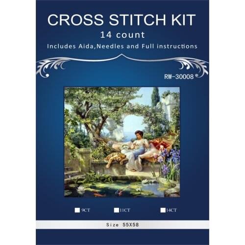 Woman in hammock ,Counted Cross Stitch 14CT Cross Stitch Sets Wholesale cartoon Cross-stitch Kits Embroidery Needlework