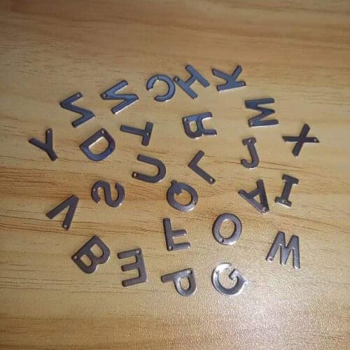 Stainless Steel English Letter Charms Mini jewellery Metal Alphabet Earring DIY Accessories Acero Inoxidable A-Z Each (26*1pc)