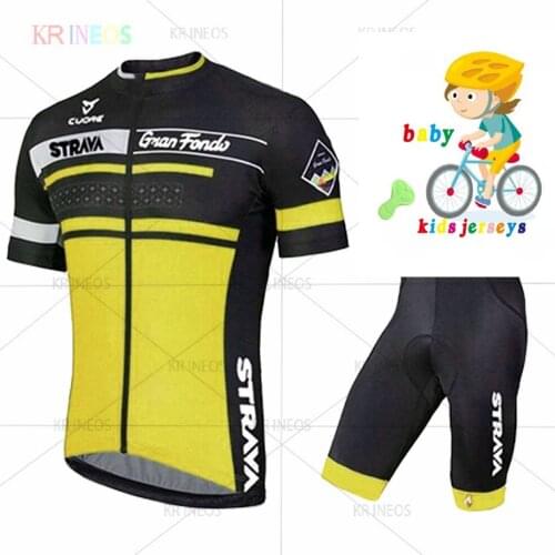 New for 2020! Childrens Cycling Clothing, Breathable T-shirts and Shorts, Boys Black Color Cycling Clothing Sets