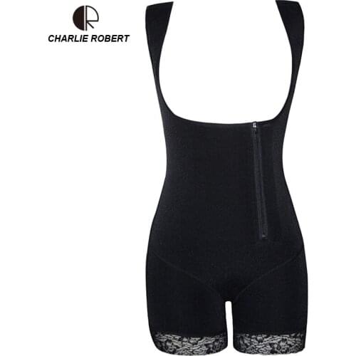 CR New Woman Slim Bodysuit Sexy Zipper Shapers Plus Size 5XL 6XL Lingerie Butt Lift Waist Trainer