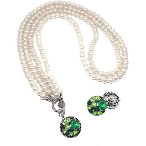 New arrival 235 Interchangeabe Acrylic Bead Necklace fit 18mm Snap Button Jewelry For women Gift Length 70cm