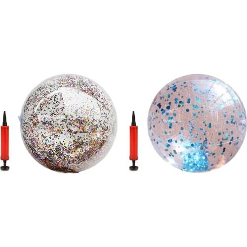 Transparent PVC Inflatable Sequins Ball Kids Adults Water Play Toy Photograph Props for Swimming Pool Beach Party Child Toy