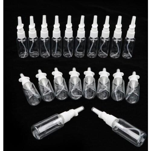 2Pcs/Lot 10ml 20ml 30ml Empty Plastic Nasal Spray Bottles Nose Pump Spray Sprayer Refillable Mist Bottle O7Z3