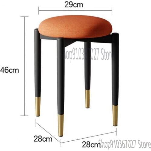 Light luxury home living room stool fashion creative dining table stool simple modern fabric Nordic style bedroom small chair