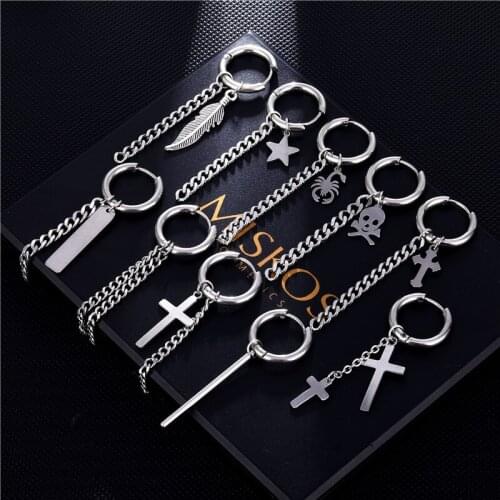 Punk Titanium Steel Cross Earrings Ear Buckle Small Earrings Alloy Earrings Mens Explosions Fashion Earrings Accessories Jewelr