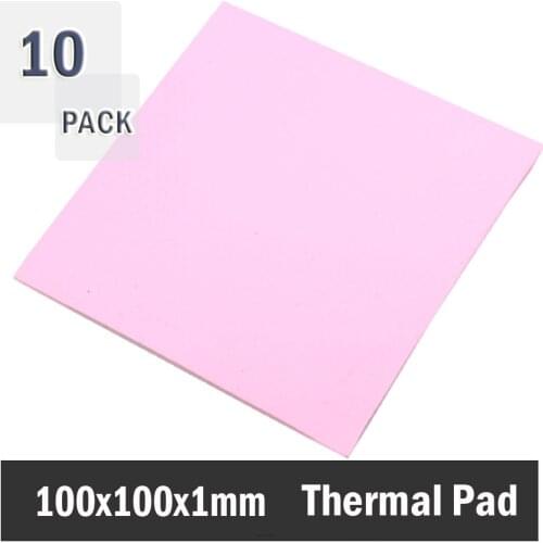 10PCS 100x100x1mm Silicone Thermal Conductive Compound Pad For Heatsink Chip GPU CPU VGA
