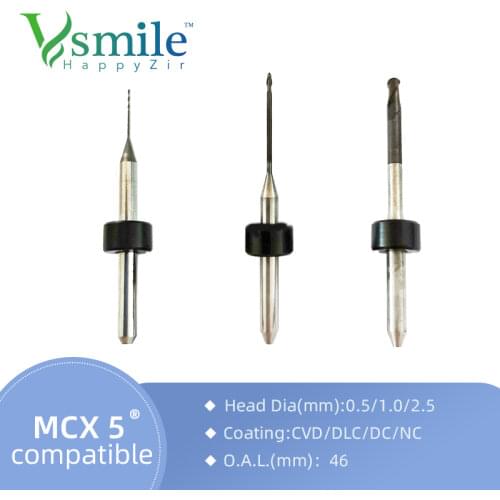 Sirona Inlab Cerec MCX5 Compatible Bur Diamond Liked Coated Rainbow Coating Milling Tools CAD CAM Miller For Dental Lab Material