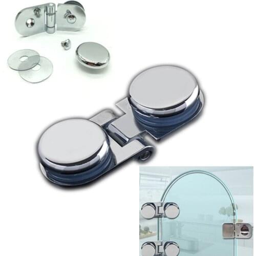 Zinc alloy glass fix clamps 6-12mm glasplate Bilateral Clip door hinge for cupboard cabinet connection holder Furniture hardware