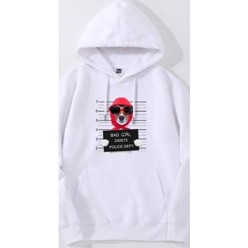 Hoodies Man Hot Mens Sweatshirt Print A bad Dog Red Bandana Sweatshirts Fashion Hooded 2020 Autumn Spring Men Streetwear