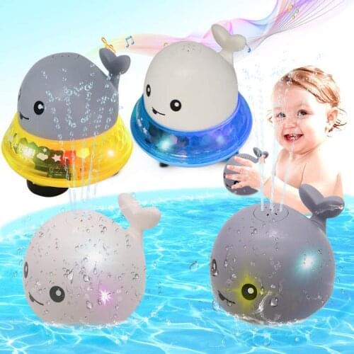Wecute Bath Toys Induction Water Jet Small Whale Toy Light Music Electric Creative Water Spray Bath Toy Gift For Child