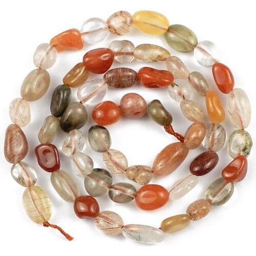 YHBZRET Natural Fortune crystal Quartz Stone Irregular Gravel 4~8mm spacers Loose beads for Jewelry making bracelet necklace DIY