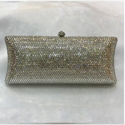 Gold/silver/red Rhinestone Minaudieres Evening Bag for Bridesmaid Newest Elegant Crystal Clutch Wedding Party Dinner Bags