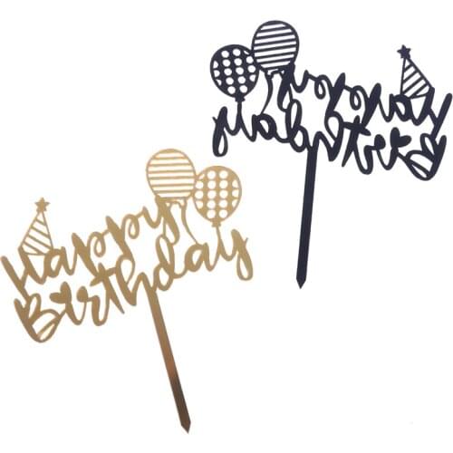 1pcs Happy Birthday Cake Topper Acrylic Birthday Party Dessert Decoration Cupcake Topper