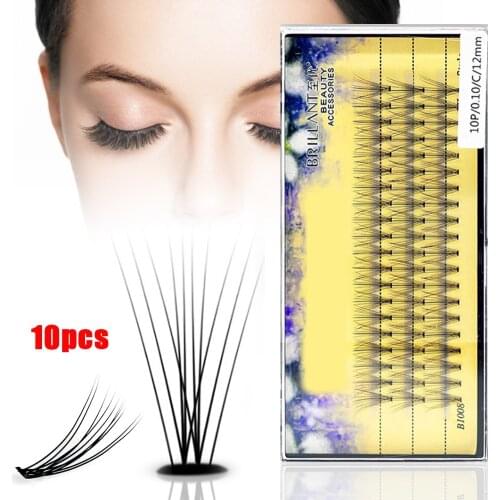 10pcs Grafting Eyelashes False Eyelashes Naturally Long Eye Lashes Cluster Extension Makeup Beauty Supplies MA