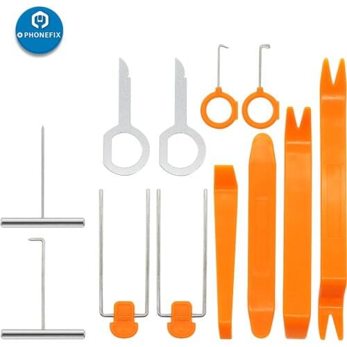 12pcs Car Radio Door Clip Panel Trim Removal Tool Kit Car Interior Trim Panel Dashboard Installation Opening Tool Repair Kit